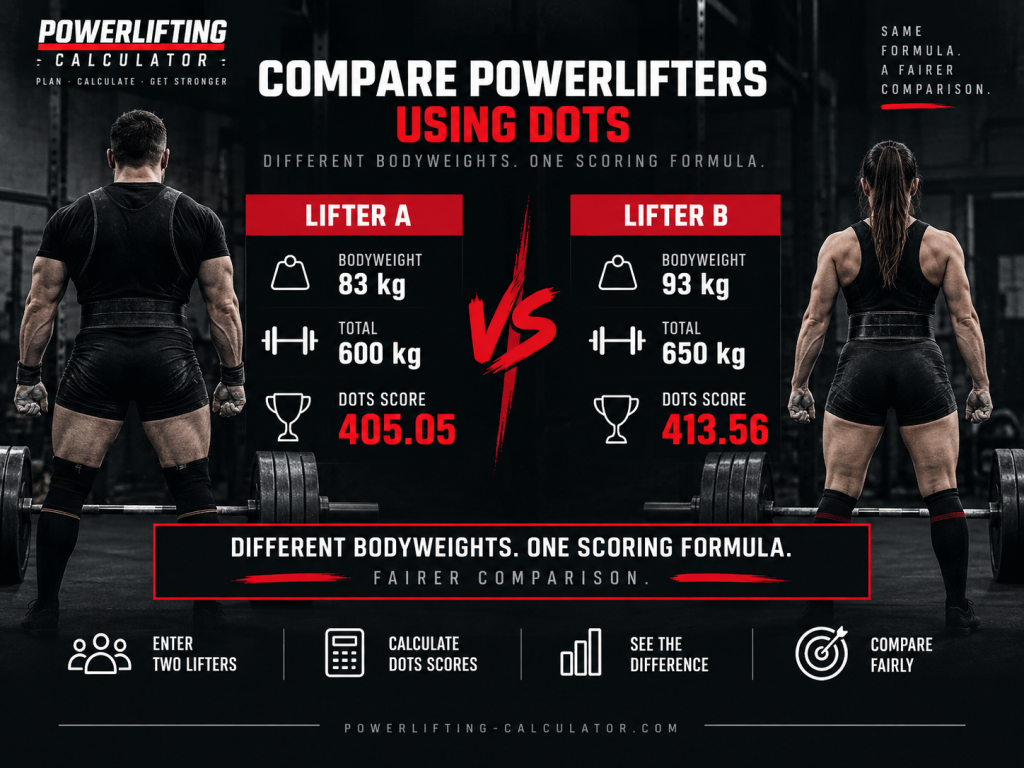 Compare powerlifters using DOTS score