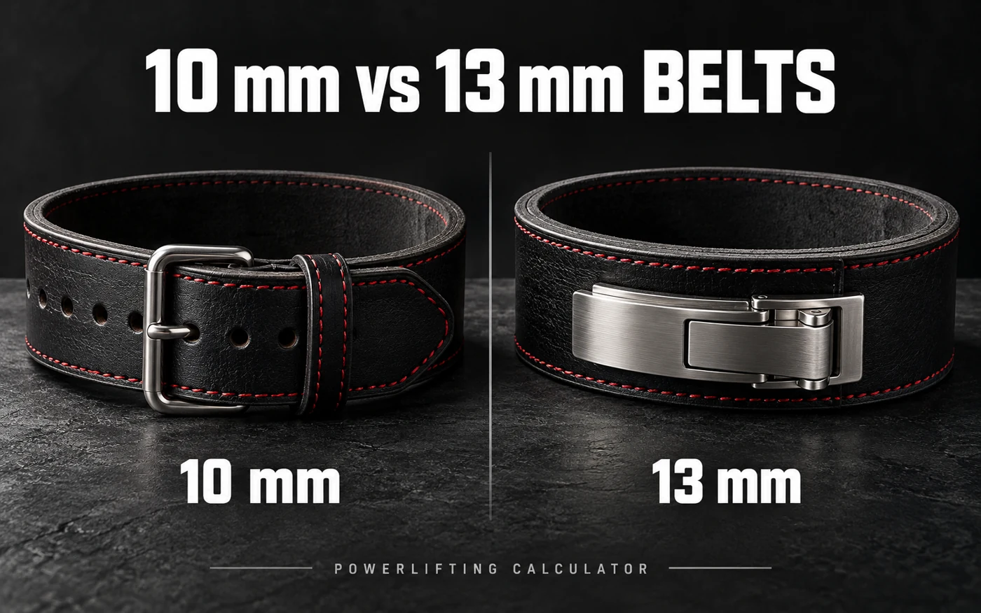 Comparison of 10 mm and 13 mm powerlifting belts